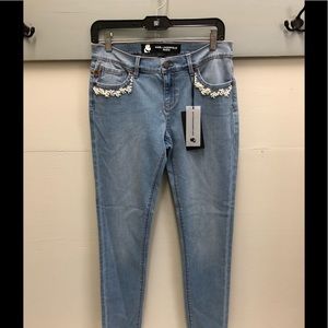 Karl Lagerfeld Paris Pearl Trim Jeans